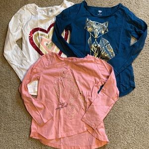 3 girls long sleeve tee shirts. All in great condition. Old navy/Carter/crazy 8